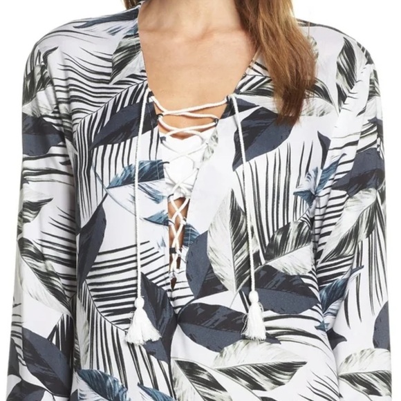 La Blanca BLUE Moment of Zen Printed Tunic Dress Swim Cover-Up - Picture 7 of 8